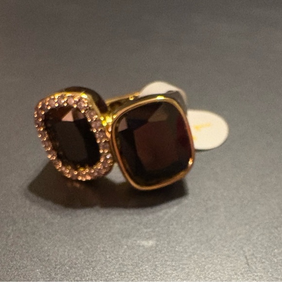 Statement Ring! Modern Maven Black Onyx Gold Plated Ring - Picture 3 of 5